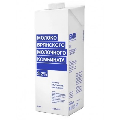 Молоко Брянский МК ультр. 3,2% ТБА 975мл