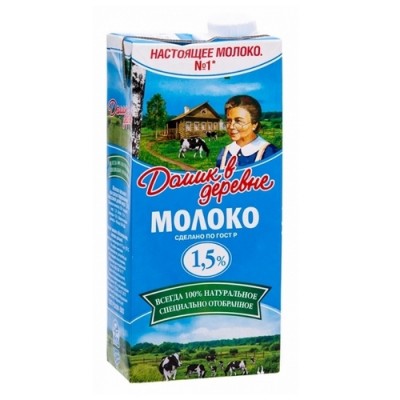 Молоко Домик в деревне 1,5% 0,95л