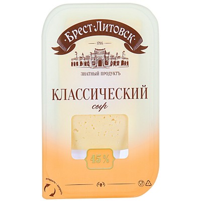 Сыр-Нарезка Брест-Литовский Классический 45% 150гр